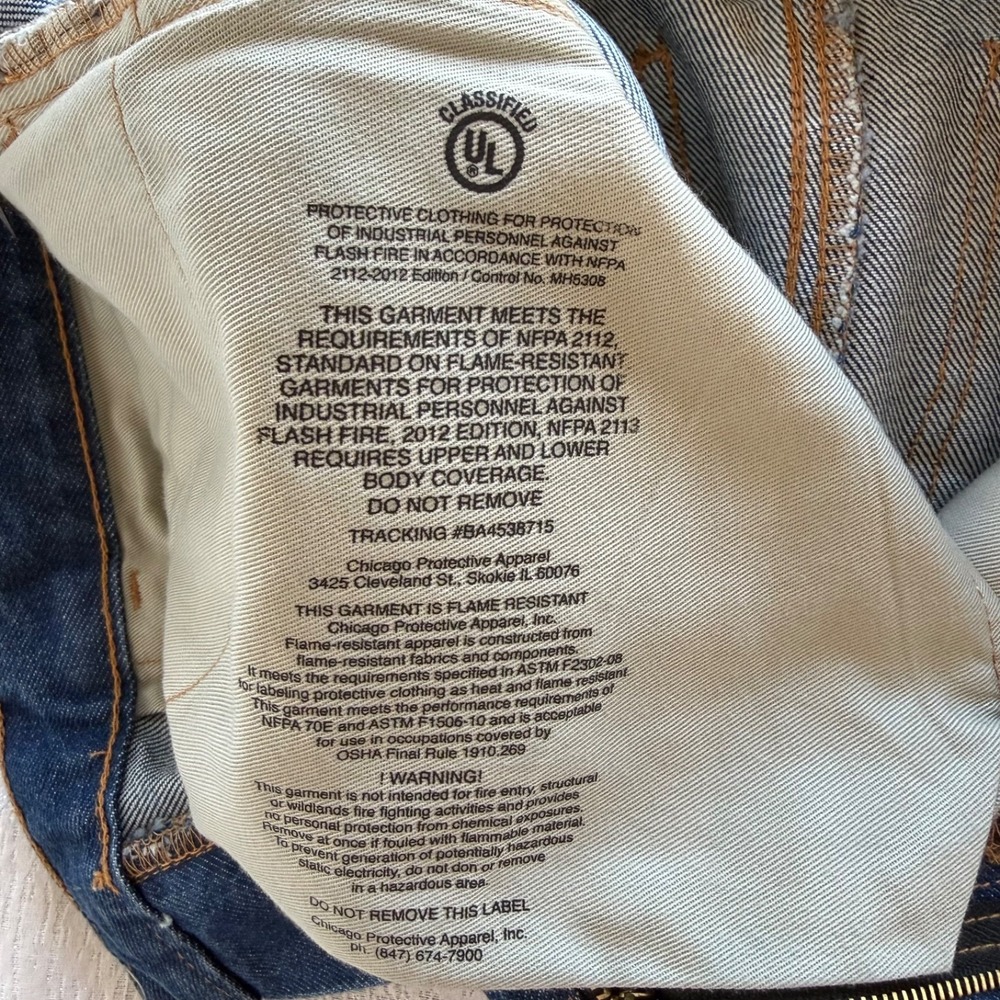 Elements FR Denim Jeans Men Size 32x34 Flame Resistant Workwear NFPA 2112 - Picture 6 of 16